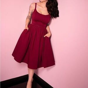 Vixen by Micheline Pitt Ingenue dress in burgundy